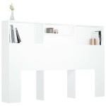 vidaXL Tăblie de pat cu dulap, alb, 160x19x103,5 cm vidaXL Tăblie de pat cu dulap, alb, 160x19x103,5 cm