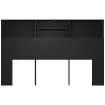 vidaXL Tăblie de pat cu dulap, negru, 160x19x103,5 cm