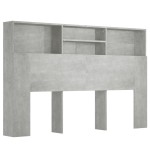 vidaXL Tăblie de pat cu dulap, gri beton, 160x19x103,5 cm vidaXL Tăblie de pat cu dulap, gri beton, 160x19x103,5 cm