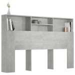 vidaXL Tăblie de pat cu dulap, gri beton, 160x19x103,5 cm vidaXL Tăblie de pat cu dulap, gri beton, 160x19x103,5 cm
