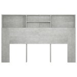 vidaXL Tăblie de pat cu dulap, gri beton, 160x19x103,5 cm vidaXL Tăblie de pat cu dulap, gri beton, 160x19x103,5 cm