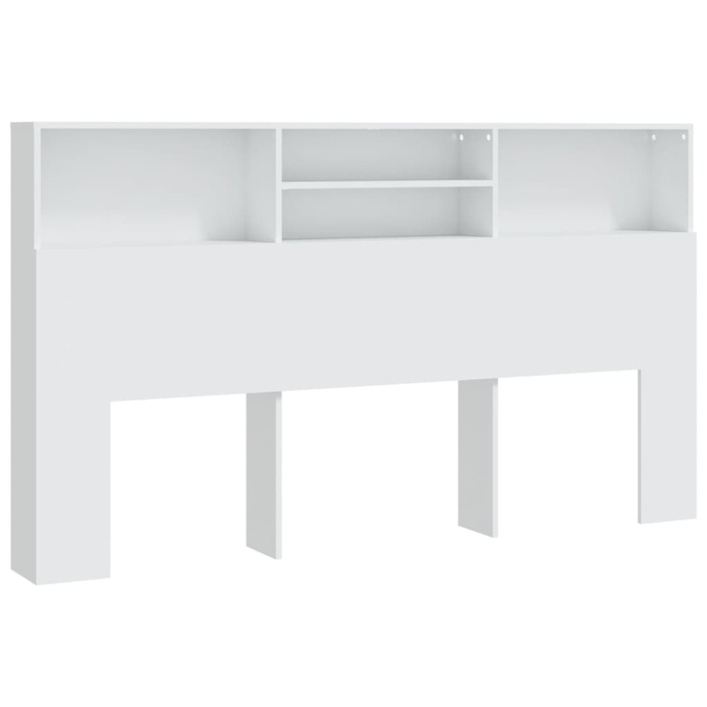 vidaXL Tăblie de pat cu dulap, alb, 180x19x103,5 cm