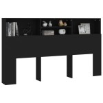 vidaXL Tăblie de pat cu dulap, negru, 180x19x103,5 cm vidaXL Tăblie de pat cu dulap, negru, 180x19x103,5 cm
