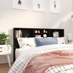 vidaXL Tăblie de pat cu dulap, negru, 180x19x103,5 cm vidaXL Tăblie de pat cu dulap, negru, 180x19x103,5 cm