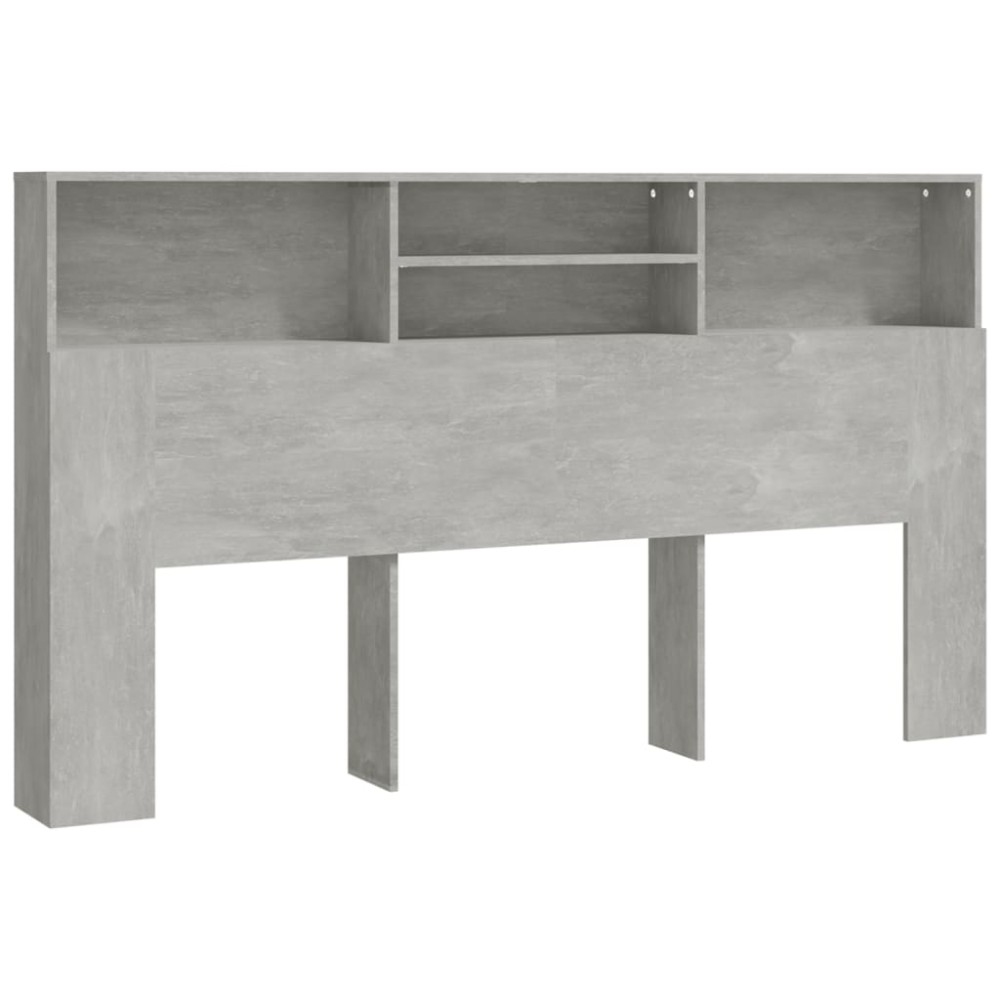 vidaXL Tăblie de pat cu dulap, gri beton, 180x19x103,5 cm