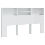 vidaXL Tăblie de pat cu dulap, alb extralucios, 180x19x103,5 cm vidaXL Tăblie de pat cu dulap, alb extralucios, 180x19x103,5 cm