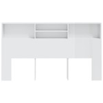 vidaXL Tăblie de pat cu dulap, alb extralucios, 180x19x103,5 cm vidaXL Tăblie de pat cu dulap, alb extralucios, 180x19x103,5 cm