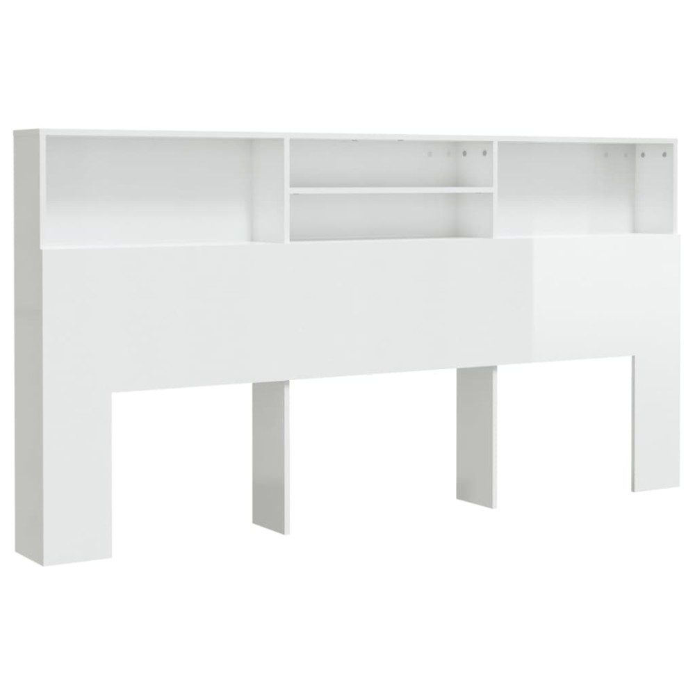 vidaXL Dulap tăblie, alb extralucios, 200x19x103,5 cm