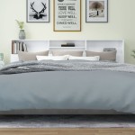 vidaXL Tăblie pat cu dulap, alb extralucios, 220x19x103,5 cm vidaXL Tăblie pat cu dulap, alb extralucios, 220x19x103,5 cm