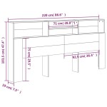 vidaXL Tăblie pat cu dulap, alb extralucios, 220x19x103,5 cm vidaXL Tăblie pat cu dulap, alb extralucios, 220x19x103,5 cm