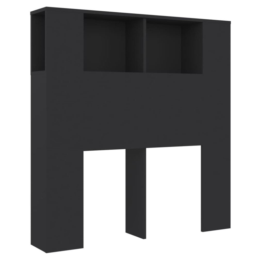 vidaXL Tăblie de pat cu dulap, negru, 100x18,5x102,5 cm