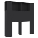 vidaXL Tăblie de pat cu dulap, negru, 100x18,5x102,5 cm