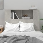 vidaXL Tăblie de pat cu dulap, gri beton, 100x18,5x102,5 cm vidaXL Tăblie de pat cu dulap, gri beton, 100x18,5x102,5 cm
