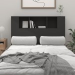 vidaXL Tăblie de pat cu dulap, negru, 120x18,5x102,5 cm