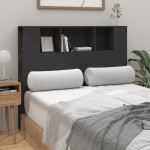vidaXL Tăblie de pat cu dulap, negru, 120x18,5x102,5 cm