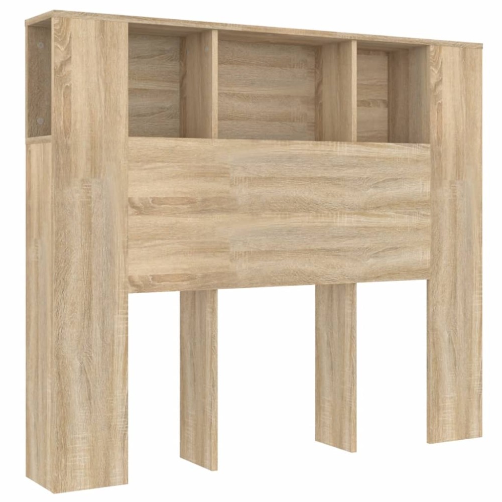 vidaXL Tăblie de pat cu dulap, stejar sonoma, 120x18,5x102,5 cm