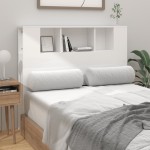 vidaXL Tăblie de pat cu dulap, alb extralucios, 120x18,5x102,5 cm vidaXL Tăblie de pat cu dulap, alb extralucios, 120x18,5x102,5 cm