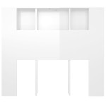 vidaXL Tăblie de pat cu dulap, alb extralucios, 120x18,5x102,5 cm vidaXL Tăblie de pat cu dulap, alb extralucios, 120x18,5x102,5 cm