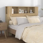 vidaXL Tăblie de pat cu dulap, stejar sonoma, 140x18,5x104,5 cm vidaXL Tăblie de pat cu dulap, stejar sonoma, 140x18,5x104,5 cm