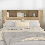 vidaXL Tăblie de pat cu dulap, stejar sonoma, 160x18,5x104,5 cm vidaXL Tăblie de pat cu dulap, stejar sonoma, 160x18,5x104,5 cm