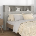 vidaXL Tăblie de pat cu dulap, gri beton, 160x18,5x104,5 cm vidaXL Tăblie de pat cu dulap, gri beton, 160x18,5x104,5 cm