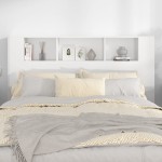 vidaXL Tăblie de pat cu dulap, alb extralucios, 160x18,5x104,5 cm vidaXL Tăblie de pat cu dulap, alb extralucios, 160x18,5x104,5 cm