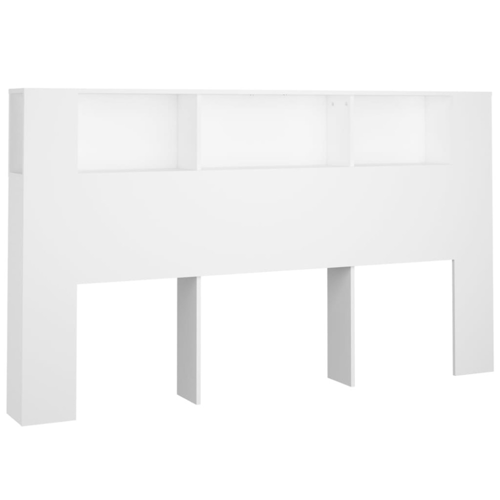 vidaXL Tăblie de pat cu dulap, alb, 180x18,5x104,5 cm