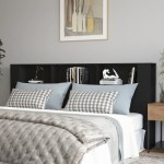 vidaXL Tăblie de pat cu dulap, negru, 220x18,5x104,5 cm vidaXL Tăblie de pat cu dulap, negru, 220x18,5x104,5 cm