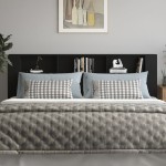 vidaXL Tăblie de pat cu dulap, negru, 220x18,5x104,5 cm vidaXL Tăblie de pat cu dulap, negru, 220x18,5x104,5 cm