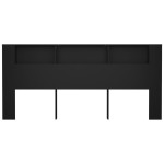 vidaXL Tăblie de pat cu dulap, negru, 220x18,5x104,5 cm vidaXL Tăblie de pat cu dulap, negru, 220x18,5x104,5 cm