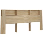 vidaXL Tăblie de pat cu dulap, stejar sonoma, 220x18,5x104,5 cm