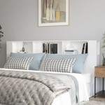 vidaXL Tăblie de pat cu dulap, alb extralucios, 220x18,5x104,5 cm vidaXL Tăblie de pat cu dulap, alb extralucios, 220x18,5x104,5 cm