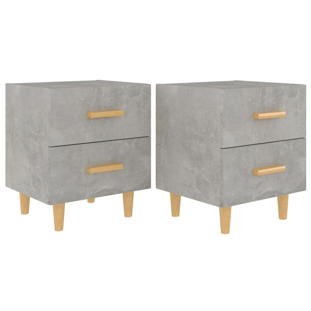 vidaXL Noptiere, 2 buc., gri beton, 40x35x47,5 cm