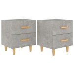 vidaXL Noptiere, 2 buc., gri beton, 40x35x47,5 cm