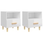 vidaXL Noptiere, 2 buc., alb extralucios, 40x35x47 cm vidaXL Noptiere, 2 buc., alb extralucios, 40x35x47 cm