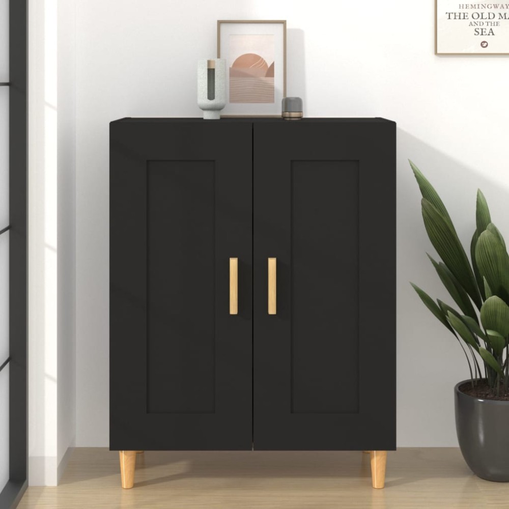 vidaXL Dulap, negru, 69,5x34x90 cm, lemn compozit