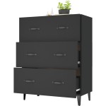 vidaXL Dulap, negru, 69,5x34x90 cm, lemn compozit