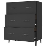 vidaXL Dulap, negru, 69,5x34x90 cm, lemn compozit