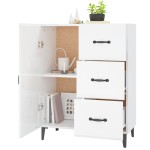 vidaXL Dulap, alb extralucios, 69,5x34x90 cm, lemn compozit