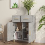 vidaXL Măsuță de cafea, gri beton, 69,5x34x89 cm, lemn prelucrat vidaXL Măsuță de cafea, gri beton, 69,5x34x89 cm, lemn prelucrat
