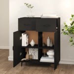 vidaXL Dulap, negru, 69,5x34x90 cm, lemn compozit