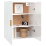 vidaXL Dulap de perete suspendat, alb extralucios, 69,5x34x90 cm