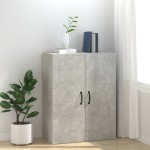 vidaXL Dulap suspendat, gri beton, 69,5x34x90 cm, lemn prelucrat