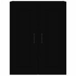 vidaXL Dulap de perete suspendat, negru, 69,5x32,5x90 cm