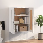 vidaXL Dulap de perete suspendat, alb extralucios, 69,5x32,5x90 cm