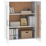vidaXL Dulap de perete suspendat, alb extralucios, 69,5x32,5x90 cm