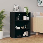 vidaXL Dulap de perete suspendat, negru, 69,5x32,5x90 cm