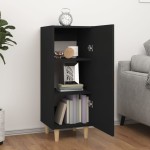vidaXL Servantă, negru, 34,5x34x90 cm, lemn compozit vidaXL Servantă, negru, 34,5x34x90 cm, lemn compozit