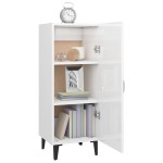 vidaXL Servantă, alb extralucios, 34,5x34x90 cm, lemn compozit