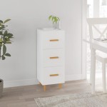 vidaXL Servantă, alb, 34,5x34x90 cm, lemn compozit vidaXL Servantă, alb, 34,5x34x90 cm, lemn compozit